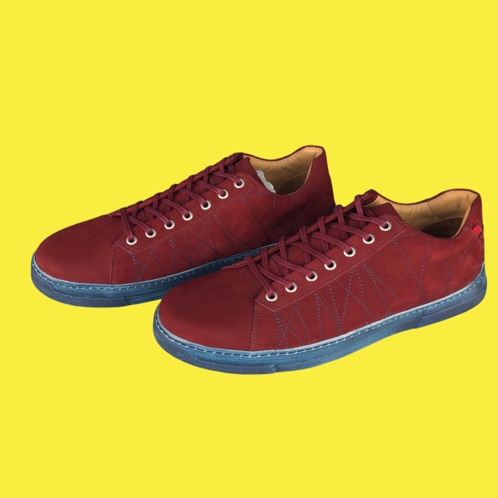 Marc Joseph Burgundy suede fashion sneakers